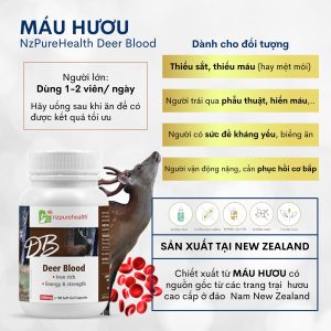 Viên nang máu hươu bổ máu, cấp sắt Deer Blood NZPurehealth