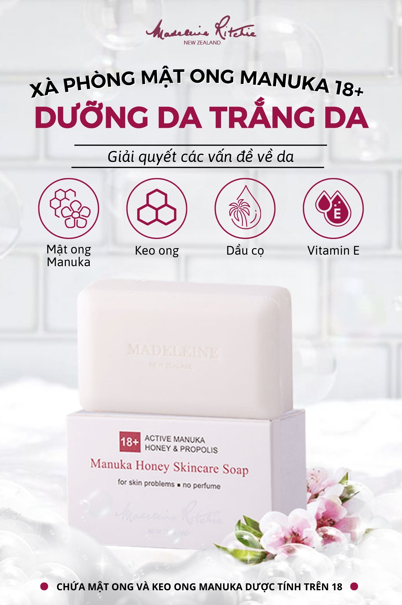 Xà Phòng Mật Ong Manuka 18+ Skin Health