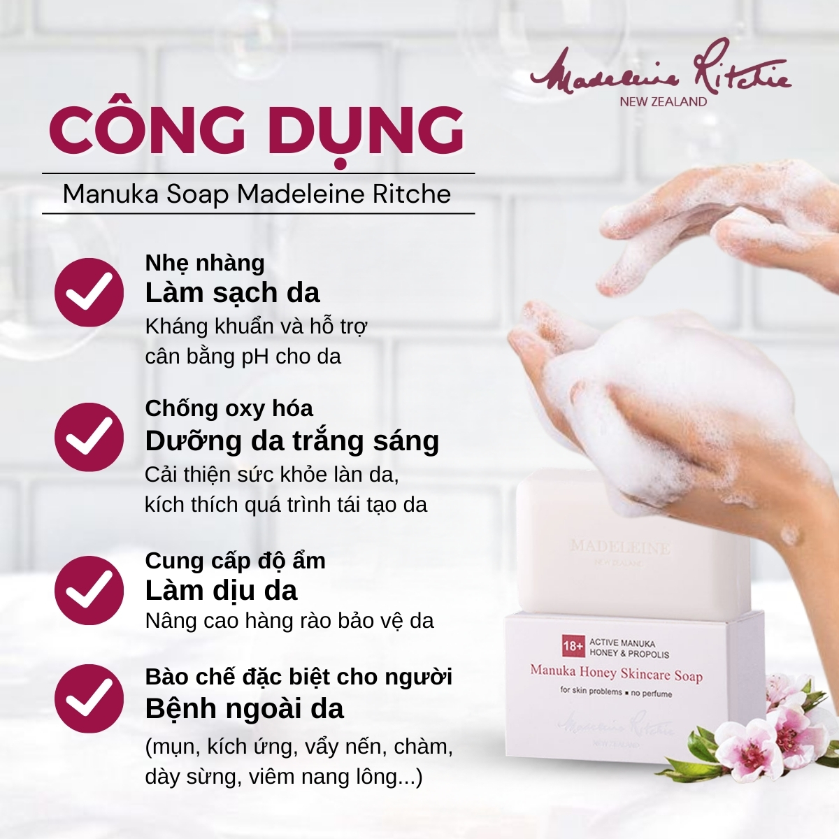 Xà Phòng Mật Ong Manuka 18+ Skin Health