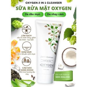 Sữa rửa mặt cho da dầu mụn và nhạy cảm OXYGEN 2 in 1 Cleanser - Tuýp 200ml
