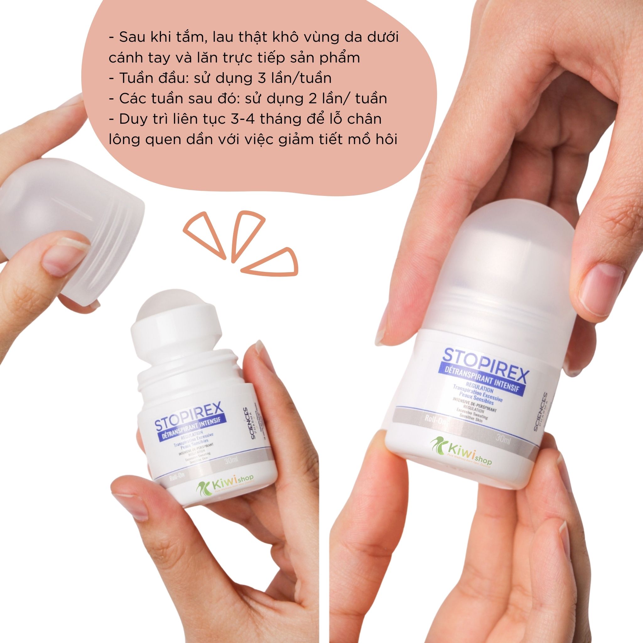 Lăn nách khử mùi không vàng áo STOPIREX Transpiration Excessive