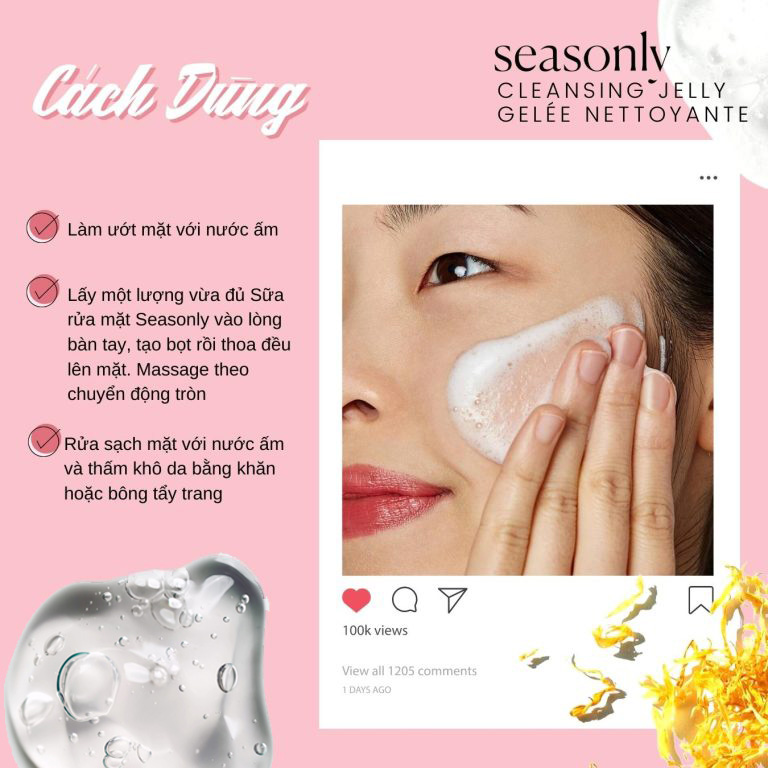 Sữa rửa mặt Seasonly Cleansing Jelly (Gelée Nettoyante) – 100ml