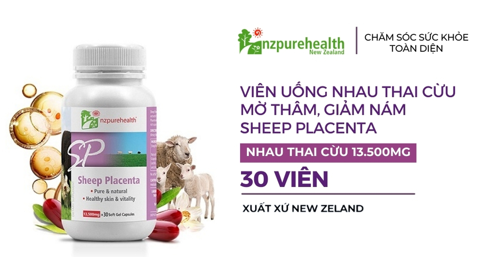 Viên nhau thai cừu tím mờ nám, tàn nhang, ổn định nội tiết Sheep Placenta NZPureHealth